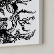 "Whispering Pines" - Art Print in Whisper Black by Stuart Heir - Frame Close-up