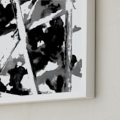 "Hold" - Art Print in Grey & Grey by Michelle Waldie - Frame Close-up