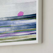 "New Horizon" - Art Print in Ocean Blues by Amy Moen - Frame Close-up