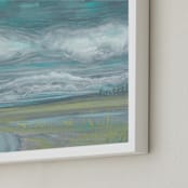 "End of The Road View II" - Art Print in Deep Turquoise by Hettie Roberts - Frame Close-up
