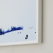 "Snow Day Fun" - Art Print in white by Giulia Doyle - Frame Close-up