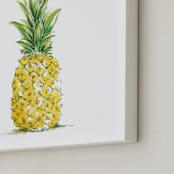 "Painted Pineapple" - Art Print in Pineapple Yellow by Kirby Lee Smith - Frame Close-up
