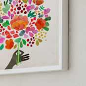 "All is well" - Art Print in coral by Betty Hatchett - Frame Close-up
