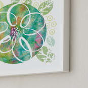 "Botanical Collage" - Art Print in Foliage by Laura Bolter - Frame Close-up