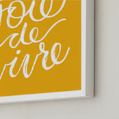 "joie de vivre lettering" - Art Print in Honey Bee by Sam Dubeau - Frame Close-up