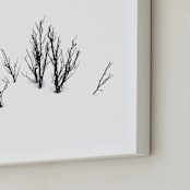 "Deep in snow" - Art Print in Snow white by Johanna Phillips Huuva - Frame Close-up