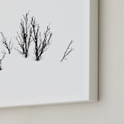 "Deep in snow" - Art Print in Snow white by Johanna Phillips Huuva - Frame Close-up