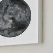 "Frosty Moon" - Art Print in Steel Grey by Emily Magone - Frame Close-up