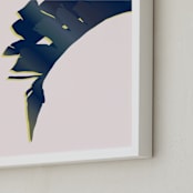 "Palm Study #5" - Art Print in palm pink by Cindy Lackey - Frame Close-up