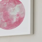 "Flower Moon" - Art Print in Floral Pink by Emily Magone - Frame Close-up