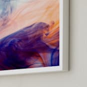 "Blue into Orange" - Art Print in deep blue and orange by Alexis Arnold - Frame Close-up
