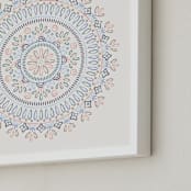 "Jardin Mandala" - Art Print in Cornflower by Amber Barkley - Frame Close-up