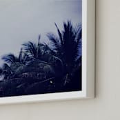 "Palm Tree Dusk" - Art Print in watery charcoal by Jessica Niles DeHoff - Frame Close-up