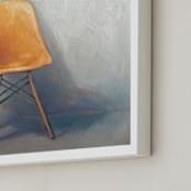 "Yellow Eames Side Chair" - Art Print in Yellow by Laura Browning - Frame Close-up