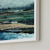 "Boundary Water" - Art Print in dark blue by Hadas Tal - Frame Close-up