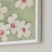 "Blossoms of Spring" - Art Print in Green Apple by Amelia Gluba - Frame Close-up