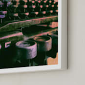 "Underwood No 5" - Art Print in Grapefruit by Mechelle Gilford - Frame Close-up