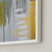 "Neutral Drip " - Art Print in Teal Grey by Kara Schlabaugh - Frame Close-up