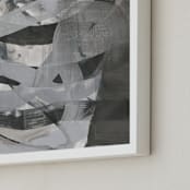 "White and Black Vapor Two Series 2" - Art Print in White and Black by Angela Simeone - Frame Close-up
