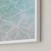 "Playa Flamingo" - Art Print in Turquoise by Laura Browning - Frame Close-up