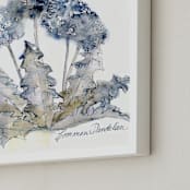"Graceful Dandelions" - Art Print in new blue jeans by Amelia Gluba - Frame Close-up