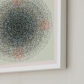 "Scribble Circles" - Art Print in Green Pastel by Kathleen Ney - Frame Close-up