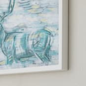"Abstract Buck" - Art Print in Teal Range by Hettie Roberts - Frame Close-up