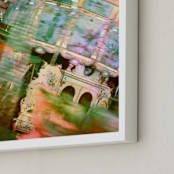 "Carousel at Tilden Park" - Art Print in Sky Blue by Mechelle Gilford - Frame Close-up