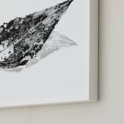 "Abstract Leaf" - Art Print in Black & White by Carole Crohan - CaroleeXpressions - Frame Close-up