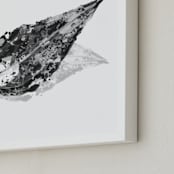 "Abstract Leaf" - Art Print in Black & White by Carole Crohan - CaroleeXpressions - Frame Close-up