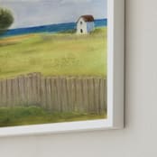 "St. Andrews Cottage" - Art Print in Lime Green by Melissa Marquardt - Frame Close-up