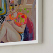 "My Muse" - Art Print in Red Rose by gloria blatt - Frame Close-up