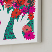 "Flower Hands" - Art Print in Fuchsia by 2birdstone - Frame Close-up