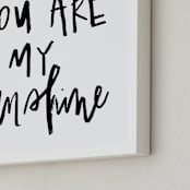 "Hand Lettered Sunshine" - Art Print in Jet Black by Annie Montgomery - Frame Close-up