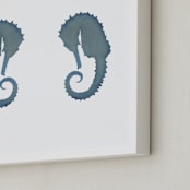 "Seahorse Duet" - Art Print in blue by raven erebus - Frame Close-up
