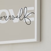 "Love Yourself Lettering" - Art Print in Neutrals by Luz Alliati - Frame Close-up