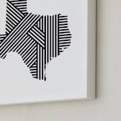 "State Lines, Texas" - Art Print in Black by Owl and Toad - Frame Close-up