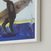 "Wyatt, at Sunset" - Art Print in Cerulean by Annie Seaton - Frame Close-up