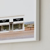 "Prada Marfa" - Art Print in White Stucco by Haley Warner - Frame Close-up