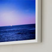 "Alone at Sea" - Art Print in Sea Blue by S.L. Bird - Frame Close-up