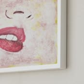 "Kiss Me on the Lips" - Art Print in Blushing Rose by Marta Berk - Frame Close-up