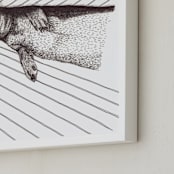 "doggy" - Art Print in black and white by XL - Frame Close-up