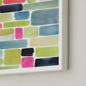 "Color Movement I" - Art Print in Blue by Yao Cheng Design - Frame Close-up