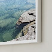 "Cliff View I" - Art Print in Aqua by Karen Kaul - Frame Close-up