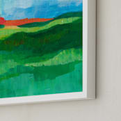 "Landscape Study" - Art Print in Emerald Green by Laura Bolter - Frame Close-up