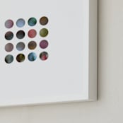 "Bokeh" - Art Print in A wash of blues, grays, and plums by Teresa Lang Co - Frame Close-up
