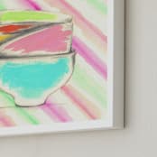 "Candy Bowls" - Art Print in Candy Turquoise by Sonal Nathwani - Frame Close-up