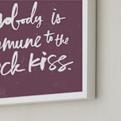 "Nobody is immune to the neck kiss." - Art Print in Plum Passion by Stacy Kron - Frame Close-up