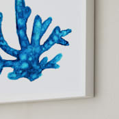 "Blue Coral" - Art Print in Caribbean Blue by Charlene Landry - Frame Close-up