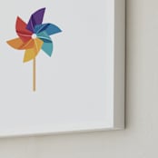 "Rainbow Pinwheel" - Art Print in Summer by Diana Pinnell - Frame Close-up